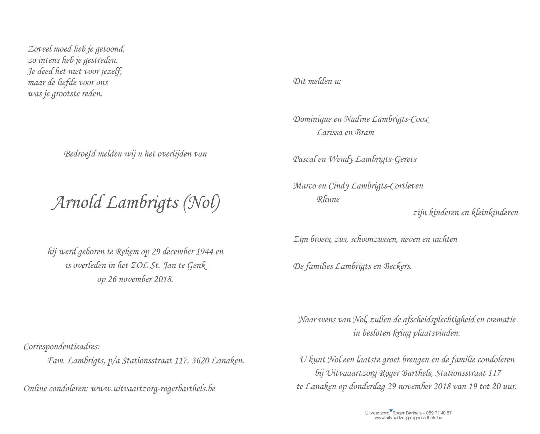 Letter Of Condolence