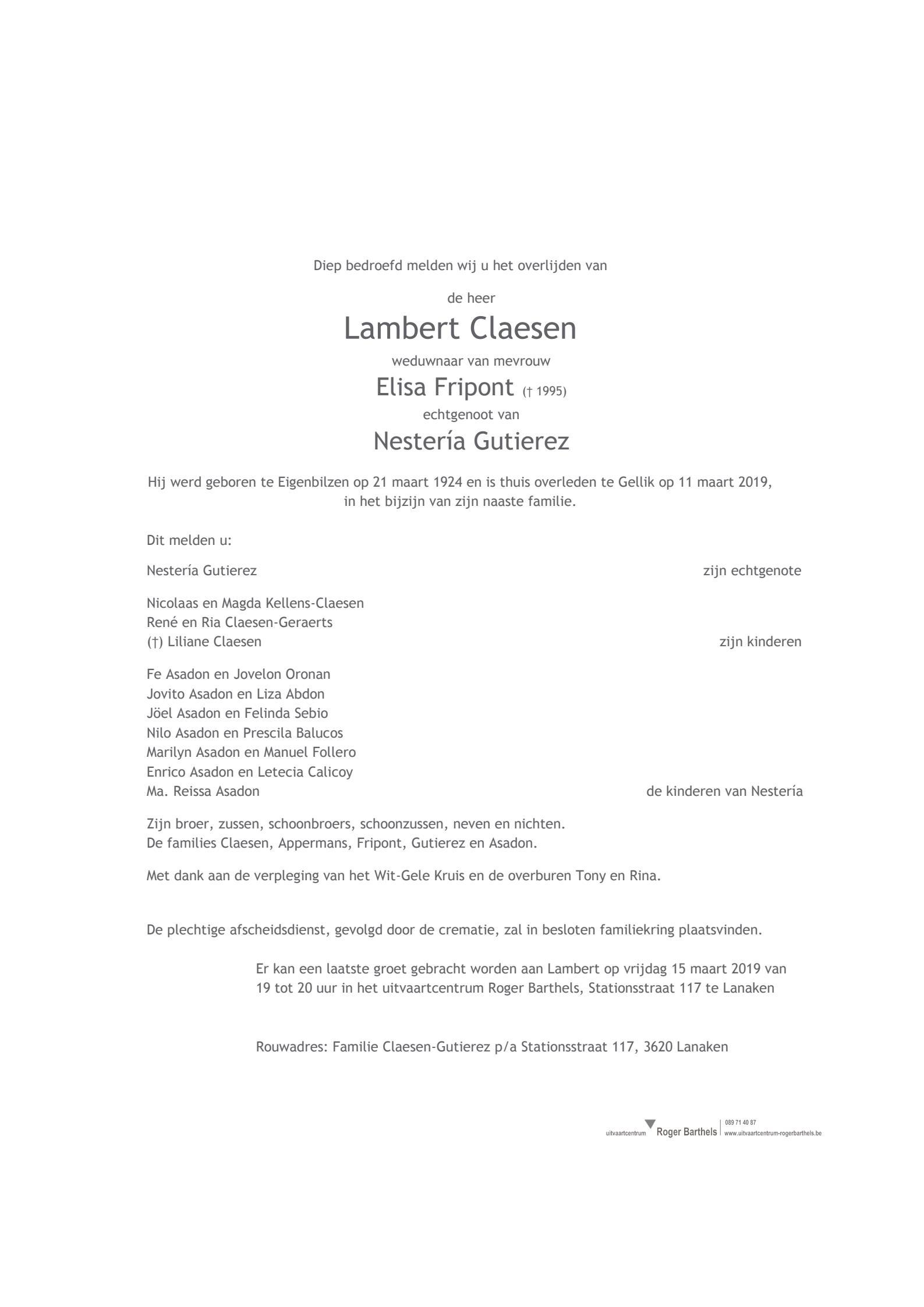 Letter Of Condolence