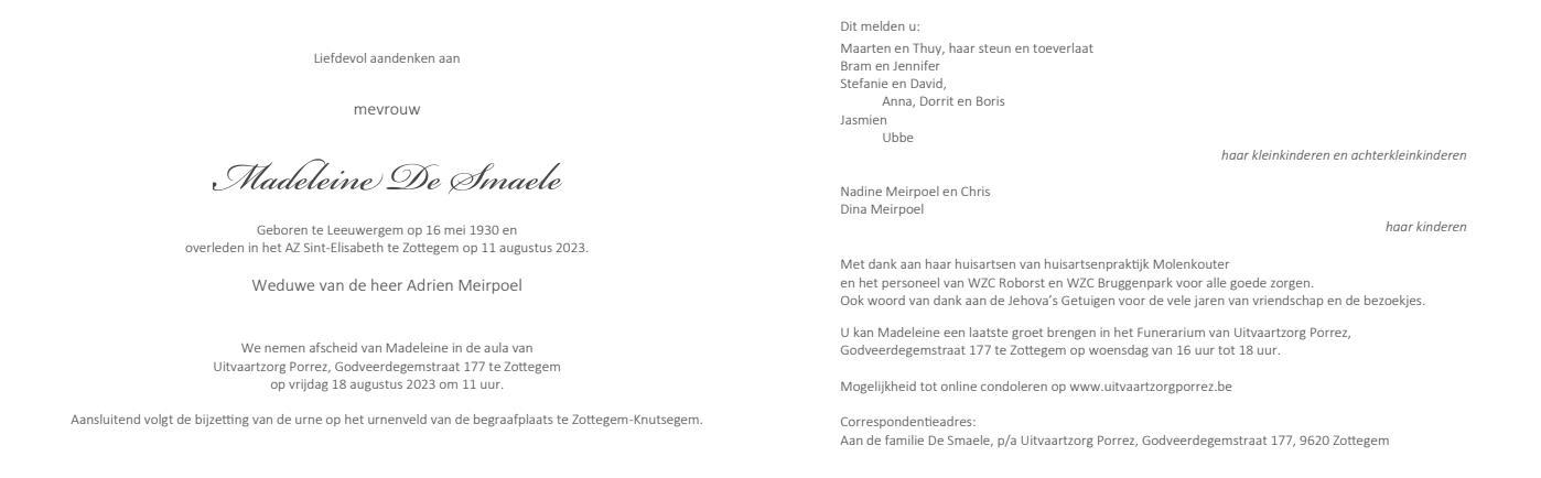 Letter Of Condolence