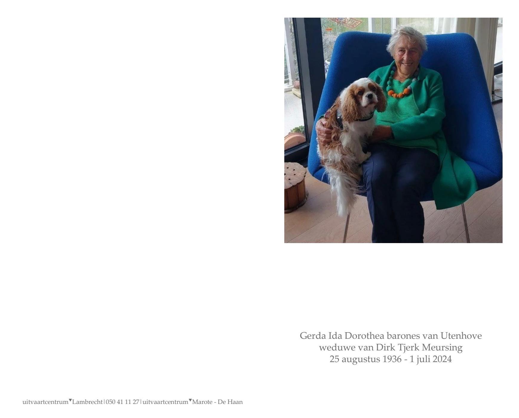 Gerda van Utenhove 01/07/2024 In gedachten